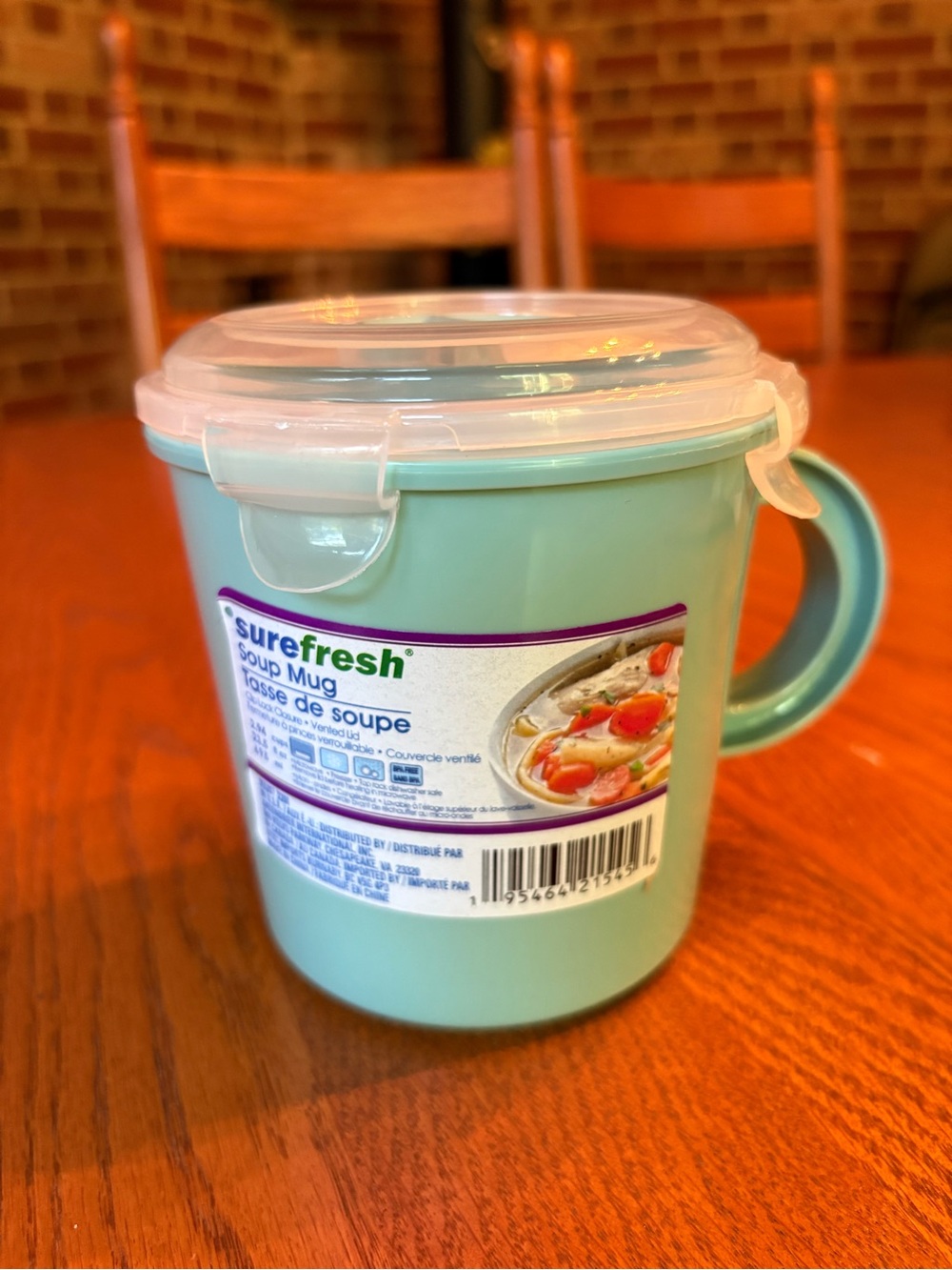 Light Green Spill‑Resistant  Soup Mug with Secure Lid and Steam Vent